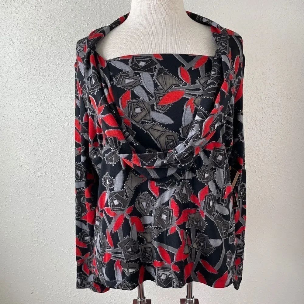 NWT Multiples Long Sleeve Blouse Top Size Petite L